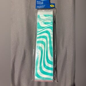 Wavy Teal and White Popsicle Pouches
